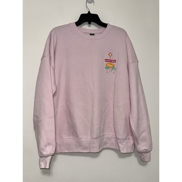 Wild Fable Women's Oversized Graphic Pullover Sweatshirt, M - Light Pink - Picture 7 of 14